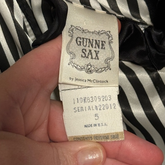 Gunne Sax By Jessica McClintock Vtg 70's Stripe Whimsygoth Maxi Dress Size 5 - Picture 2 of 13